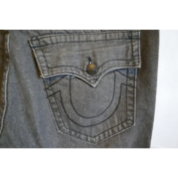 True Religion Mens Jeans 38 x 32 Gray Ricky World Tour Relaxed Fit Straight - Picture 9 of 16